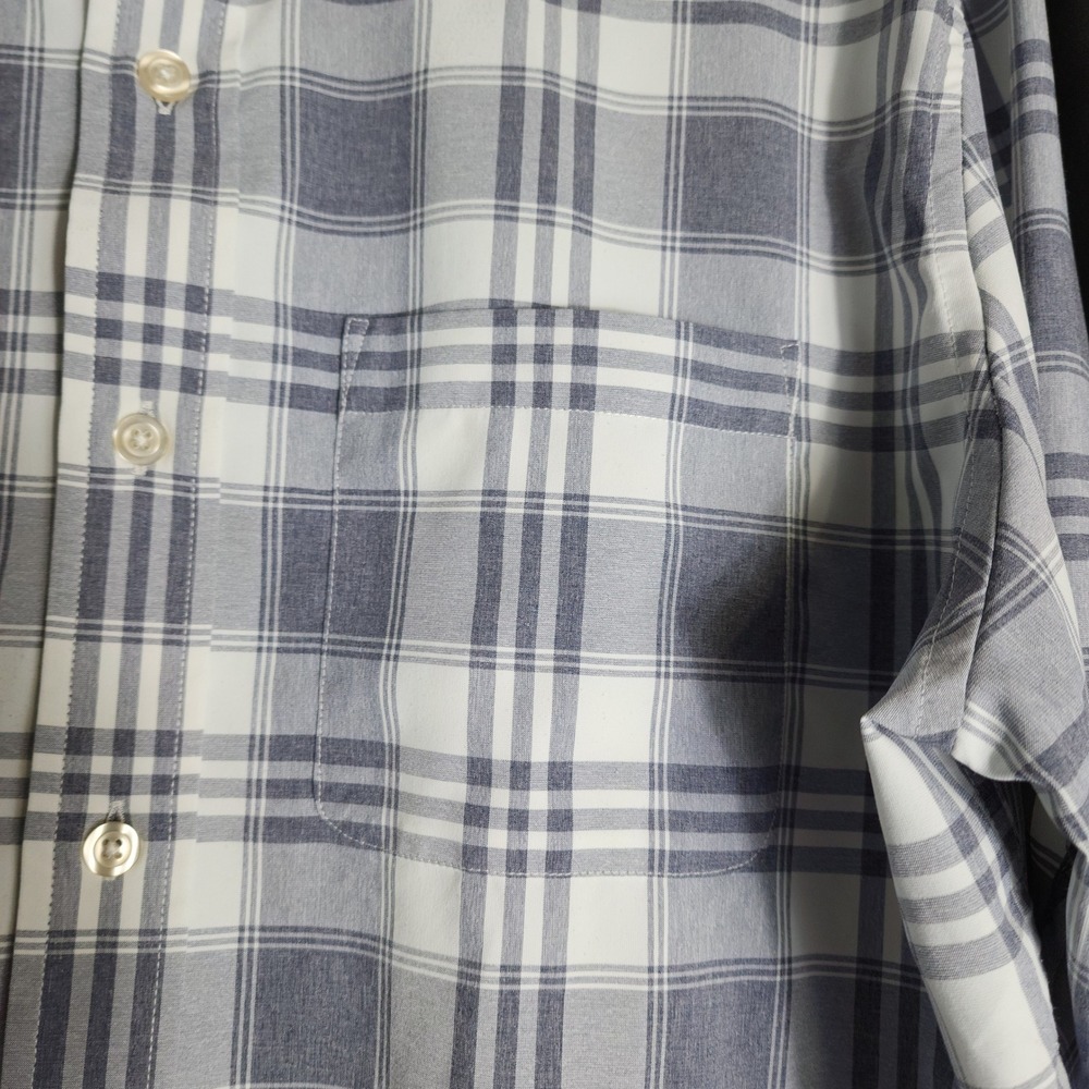 Orvis Mens Active Fit Plaid Button Down Shirt Blue White Long Sleeve Large - Picture 2 of 7
